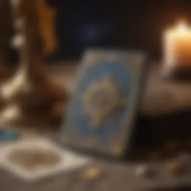 Mystical Tarot Symbols A close-up view of tarot cards with mystical symbols.