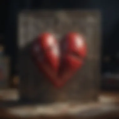An illustration of a heart intertwined with tarot cards