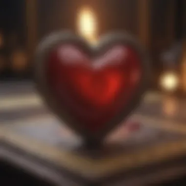 Heart Symbol in Tarot Tarot card featuring a heart symbol, representing love and romance