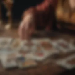 A detailed tarot card spread illustrating various cards and their positions