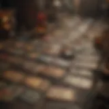 An array of tarot cards laid out in a guidance spread