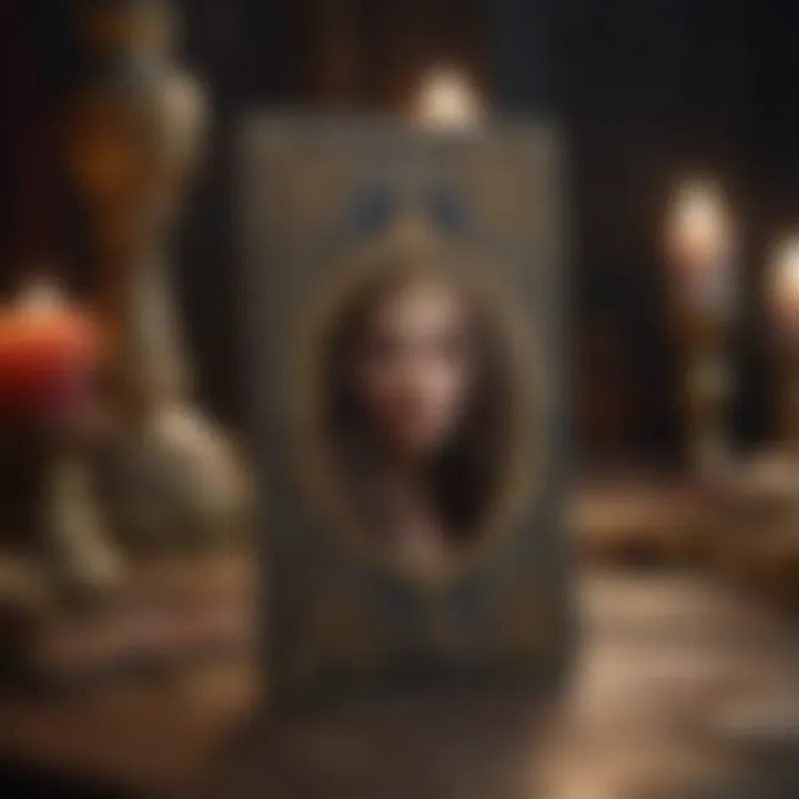 A beautifully designed tarot card spread on a digital interface