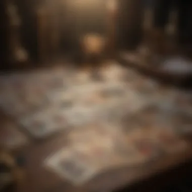 Tarot cards spread out on a table, symbolizing career guidance