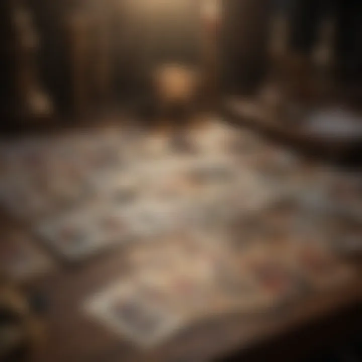 Tarot cards spread out on a table, symbolizing career guidance