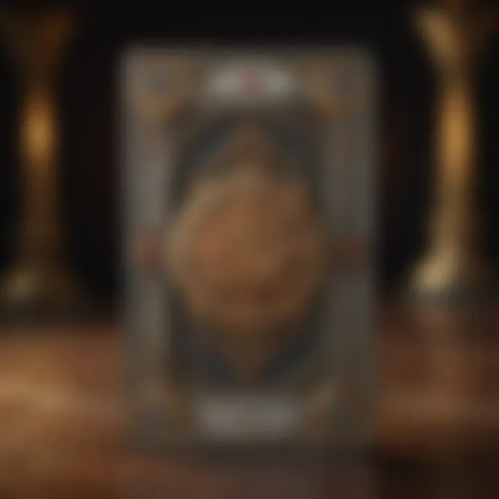 A single tarot card illuminated with a soft glow
