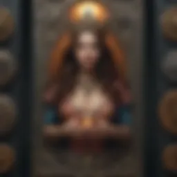 An ornate tarot card spread revealing various symbols and imagery