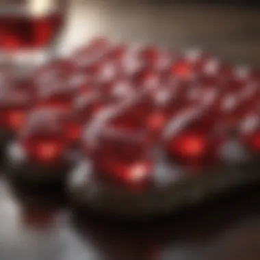 Ruby Stones in Wellness Practices A serene setting depicting the use of ruby stones in wellness practices.