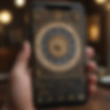 Digital Device Presenting Numerology Readings A digital device showcasing numerology readings