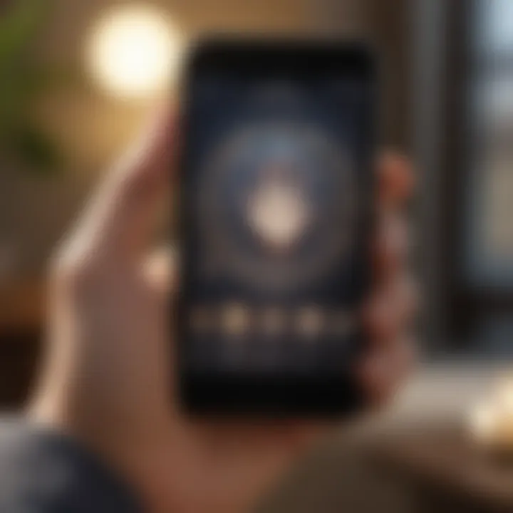 A smartphone displaying a popular palm reading app interface