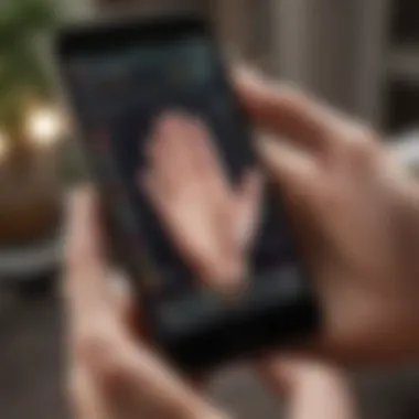 User-Friendly Palm Reading App Interface Smartphone displaying a palm reading app interface