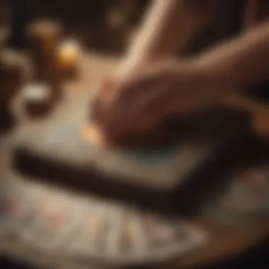 Modern Divination with Tarot A serene setting with tarot cards being used for divination