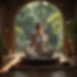 A serene meditation space with calming elements.