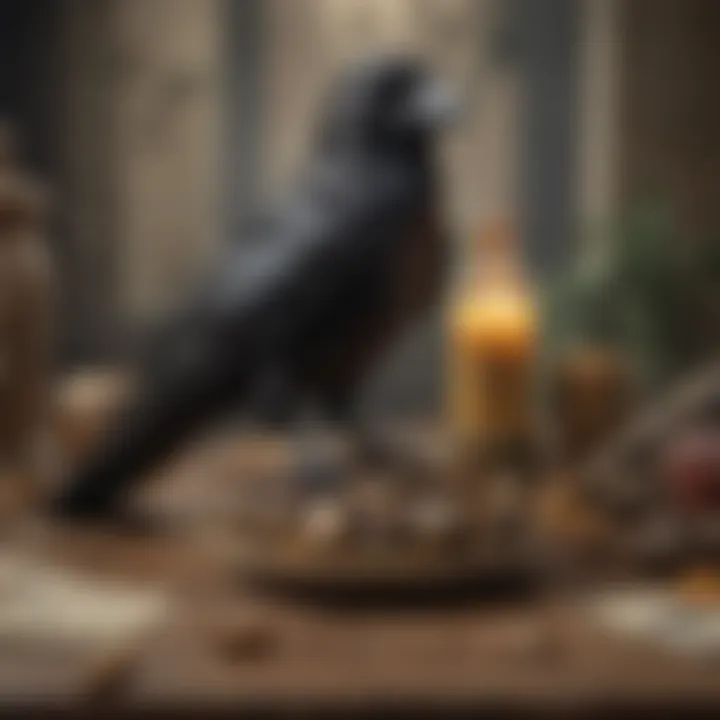 A collage of historical references and nature scenes related to the Crow Tarot's origins.