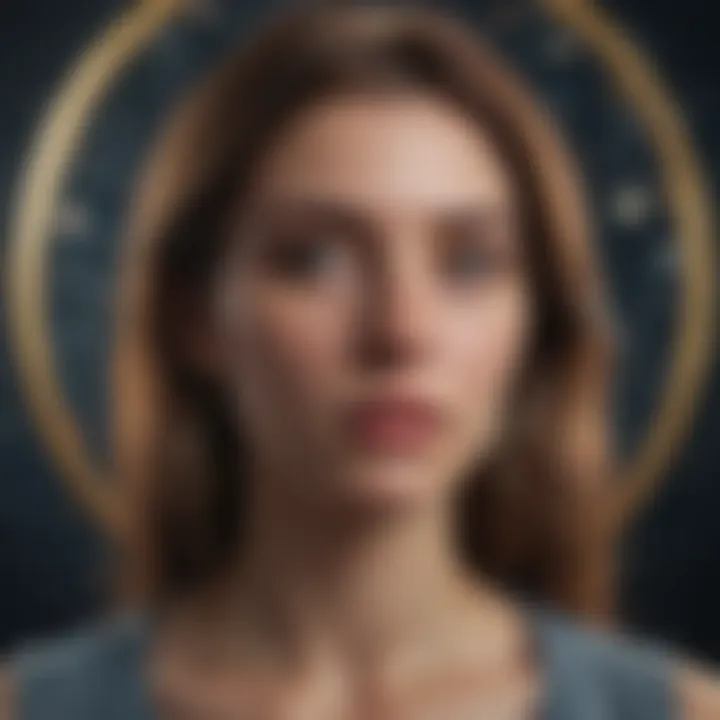 Visual depiction of an individual reflecting on their astrological profile