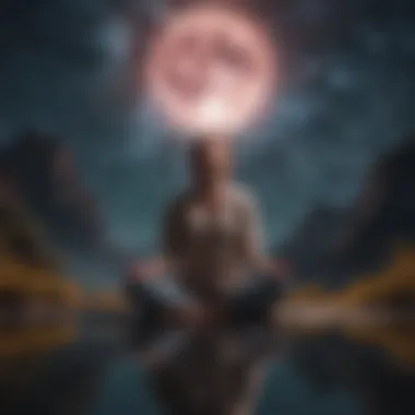 Meditation and Cosmic Connection Illustration of a person meditating under the stars