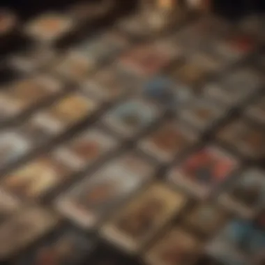 A close-up of tarot cards laid out for a reading session