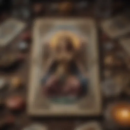 An intricate tarot card spread