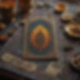 A beautifully arranged collection of tarot cards displayed on a mystical cloth