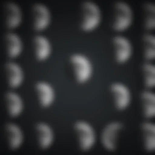 Celestial diagram showcasing full moon phases