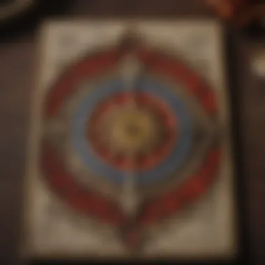 Close-up of a tarot card associated with love and commitment