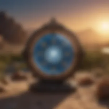 A serene environment with celestial motifs