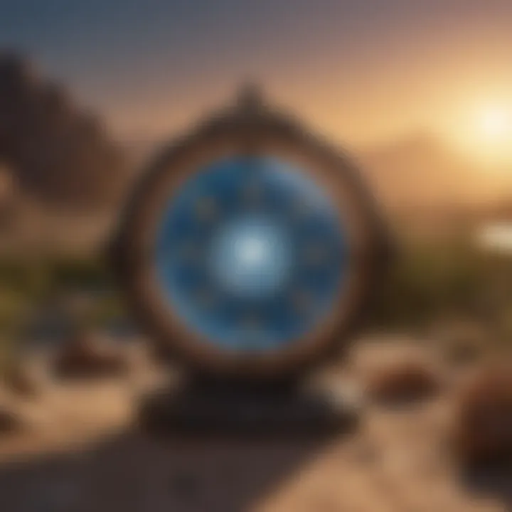 A serene environment with celestial motifs