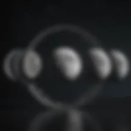 Lunar phases represented through a celestial illustration