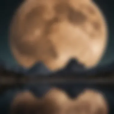 A tranquil nighttime landscape under a waxing gibbous moon