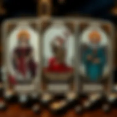 Visual representation of various tarot card combinations and their interpretations.