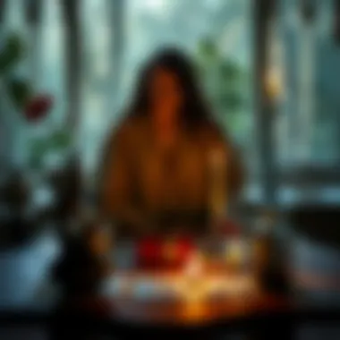 A serene setting for tarot reading, emphasizing personal insight and reflection.