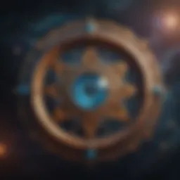 Astrological symbols representing zodiac signs in a vibrant cosmic background