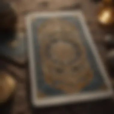 Close-up of tarot cards revealing insightful symbols