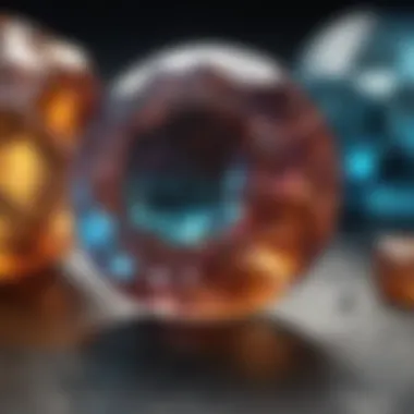 A close-up of the gemstone's properties, emphasizing its clarity and brilliance.