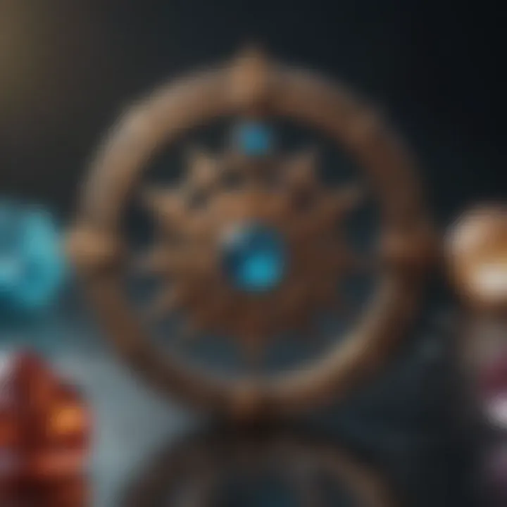 Astrological symbols paired with corresponding gemstones