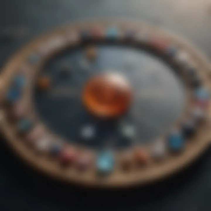 A crystal grid representation of zodiac stones