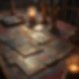 Tarot cards spread on a mystical table