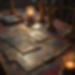Tarot cards spread on a mystical table