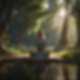 A serene meditation space surrounded by nature