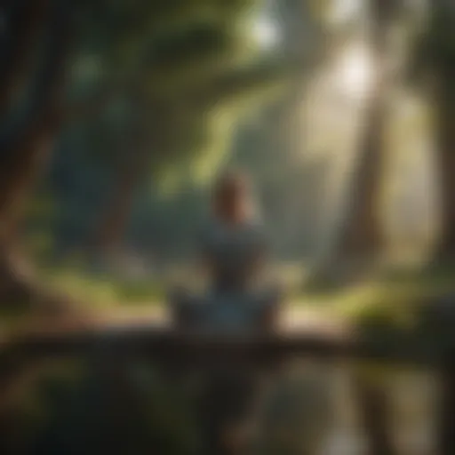 A serene meditation space surrounded by nature