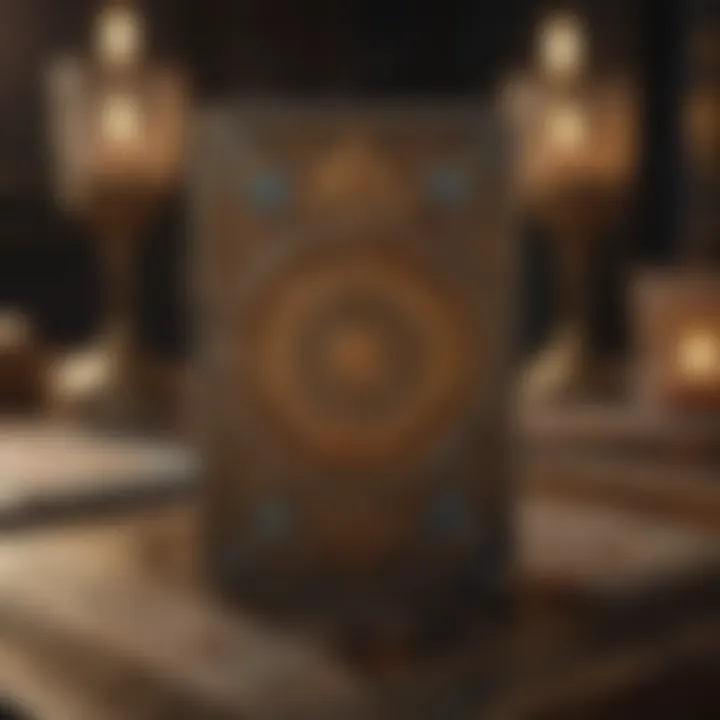 A mystical tarot card spread on a table.