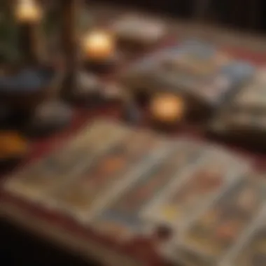 Exploring the Tarot Deck A beautifully illustrated tarot deck spread out on a velvet cloth