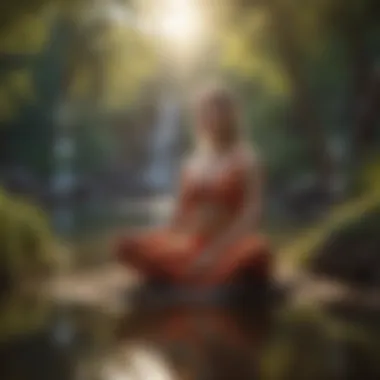 Personal Reflection and Astrological Insights A person meditating in nature with astrological symbols around