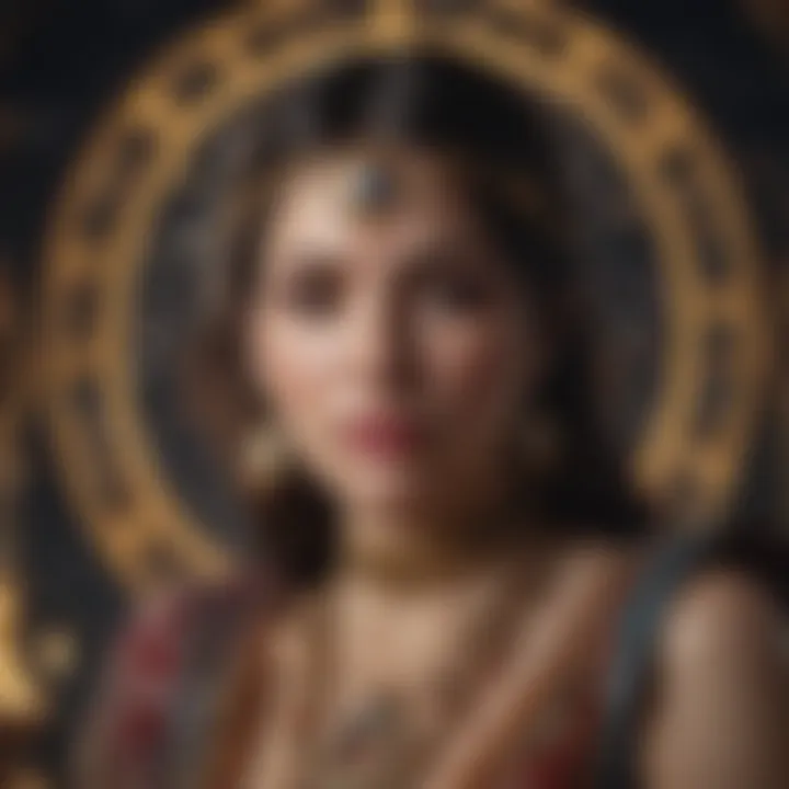 A cosmic background representing astrological influences on tarot
