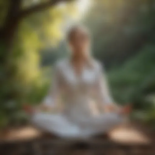 Kundalini Yoga practitioner in a meditative posture surrounded by nature