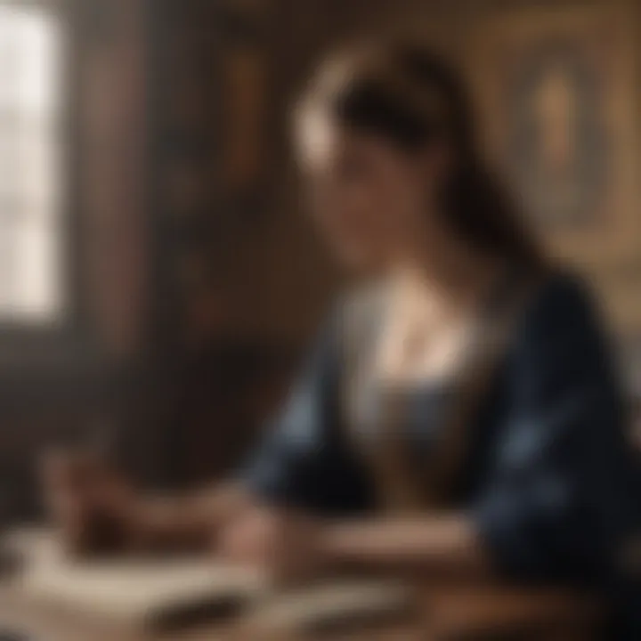 A person studying tarot terminology with a notebook