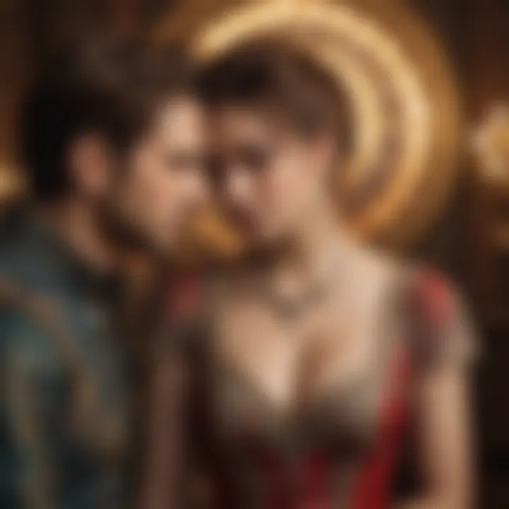 Couple engaging in a harmonious relationship setting