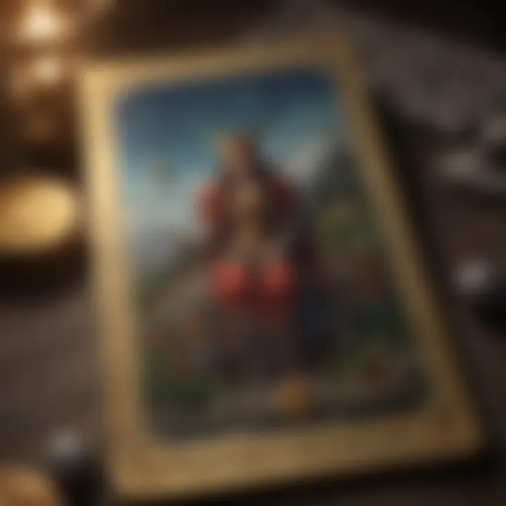 Close-up of a tarot card illustrating the Major Arcana