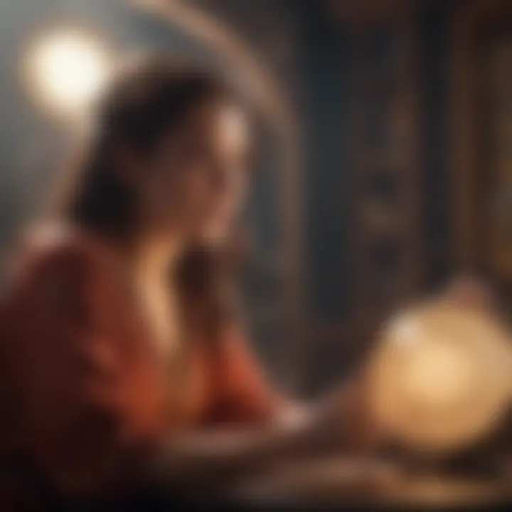 A person consulting an astrologer