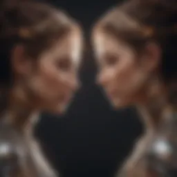 Abstract representation of twin flames merging