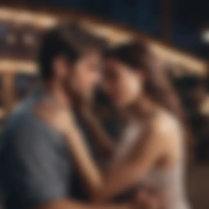A couple sharing a tender moment under the stars
